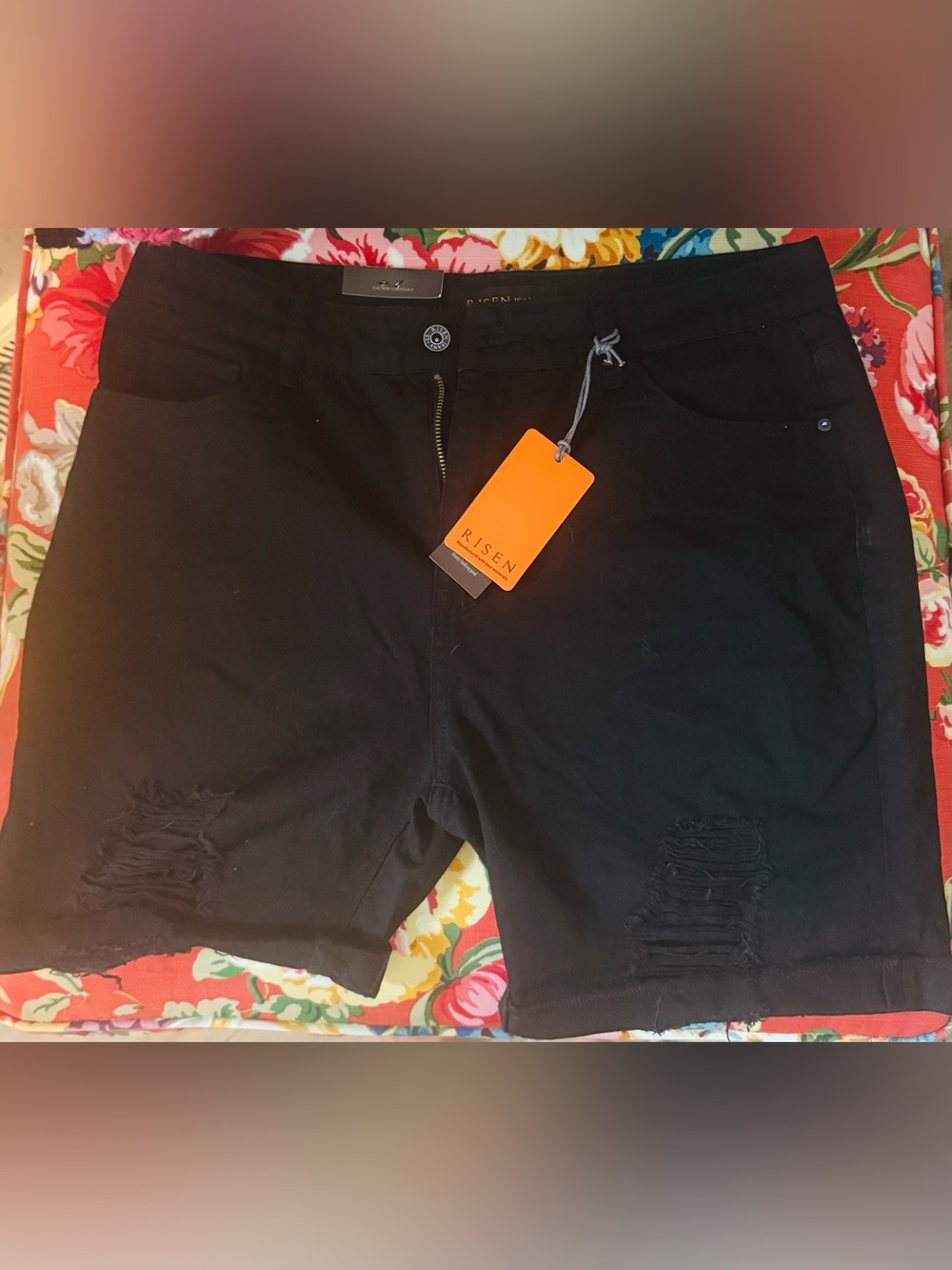 Risen Black Distressed Women’s Jean Shorts
